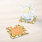 Loquat Fruit Pattern Vrijgezellenfeest Peach Harte Kartonnen Onderzetters (Insitu)