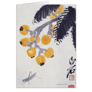 Loquats en een sprinkhaan