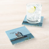 Lorain Harbour West Breakwater Light glass onderze Glazen Onderzetter (Schuin)