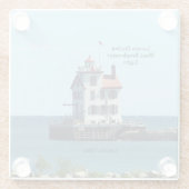 Lorain Harbour West Breakwater Light glass onderze Glazen Onderzetter (Achterkant)