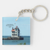 Lorain Harbour West Breakwater Light-sleutelketen Sleutelhanger (Achterkant)