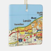 Lorain Ohio Road Map Keramisch Ornament (Rechts)