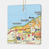 Lorain Ohio Road Map Keramisch Ornament (Links)