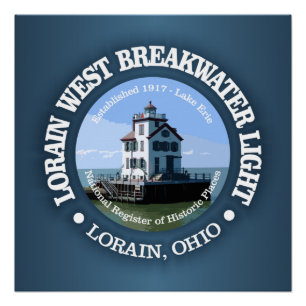 Lorain West Breakwater Light Perfect Poster