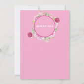 loral Rose Pink Quinceanera Invitation Kaart (Achterkant)