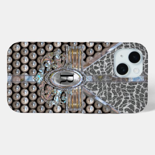 Loranne Dazzle Monogram Case-Mate iPhone Case (Achterkant (horizontaal))