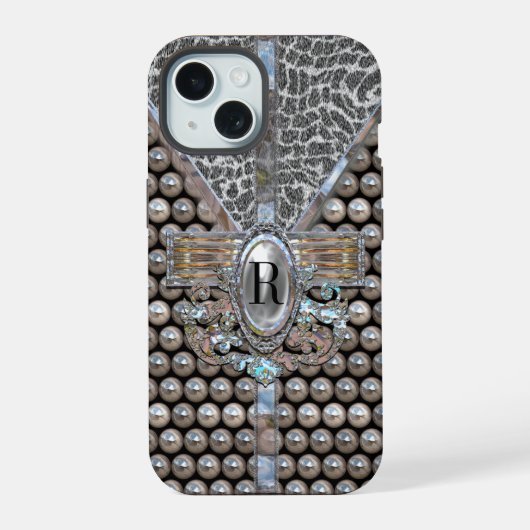 Loranne Dazzle Monogram iPhone 15 Case (Achterkant)