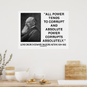 Lord Acton All Power Corrupteert Absolute Power Qu Poster (Keuken)