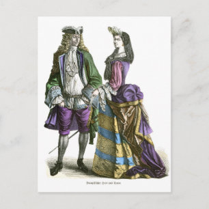 Lord and lady 18th Century Mode Briefkaart