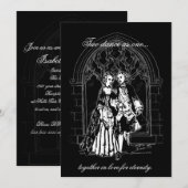 Lord and Lady Gothic Wedding Invitations Kaart (Voorkant / Achterkant)