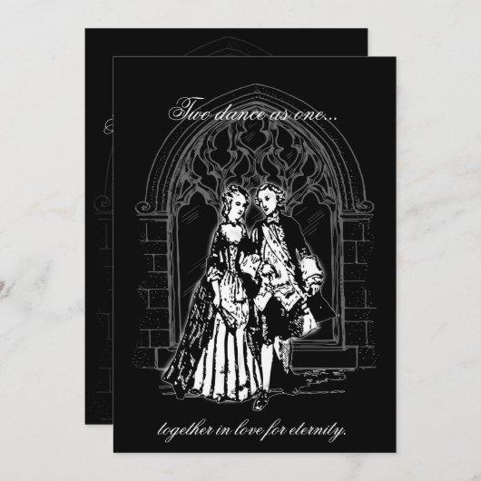 Lord and Lady Gothic Wedding Invitations Kaart (Voorkant / Achterkant)