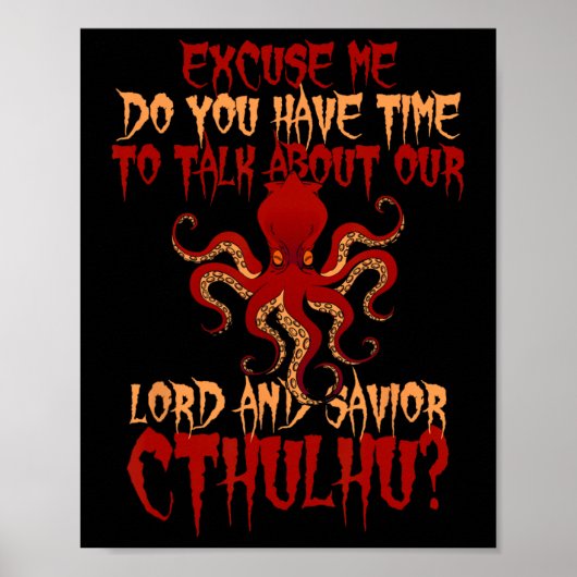 Lord And Savior Cthulhu Octopus Wants To Talk Hall Poster (Voorkant)