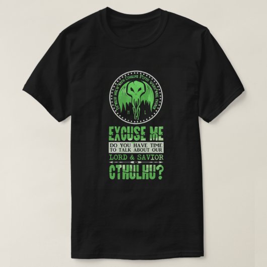 Lord and Savior Cthulhu Sarcastic Religion Parody T-shirt (Design voorkant)