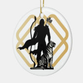 Lord Ayyappan Keramisch Ornament (Links)