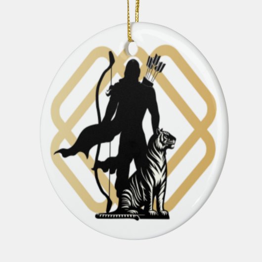 Lord Ayyappan Keramisch Ornament (Links)