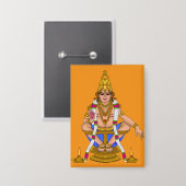 Lord Ayyappan Knop Button (Voorkant / Achterkant)