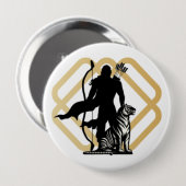 Lord Ayyappan Ronde Button 4,0 Cm (Voorkant /achterkant)