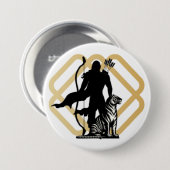 Lord Ayyappan Ronde Button 7,6 Cm (Voorkant /achterkant)