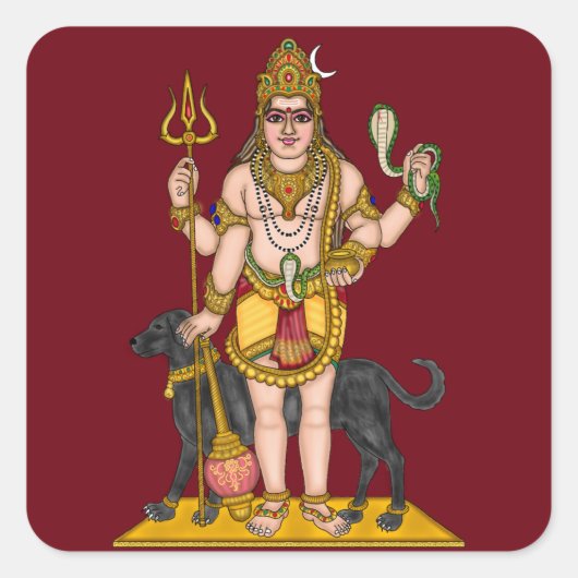 Lord Bhairava Glanzende Waterdichte Sticker (Voorkant)