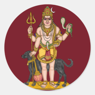 Lord Bhairava Glanzende Waterdichte Sticker