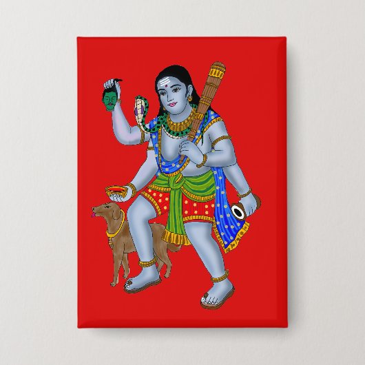Lord Bhairava Knop Button (Voorkant)
