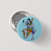 Lord Bhairava-knop Ronde Button 3,2 Cm (Voorkant /achterkant)