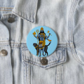 Lord Bhairava Knop Ronde Button 7,6 Cm (In situ)