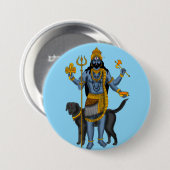 Lord Bhairava-knop Ronde Button 7,6 Cm (Voorkant /achterkant)