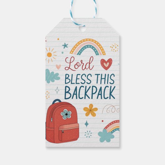Lord Bless This Backpack Tag – Cadeaulabel (Achterkant)