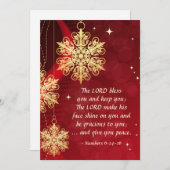 Lord Bless You Bible Elegant Red-kerstflat Feestdagenkaart (Voorkant / Achterkant)