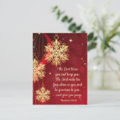 Lord Bless You Bijbellegant kerstrood goud Feestdagenkaart (Staand voorkant)
