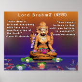 Lord Brahmā (ब् र ह् मा) - Schepper van de wereld Poster (Voorkant)