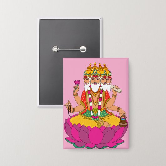 Lord Brahma-knop Button (Voorkant / Achterkant)