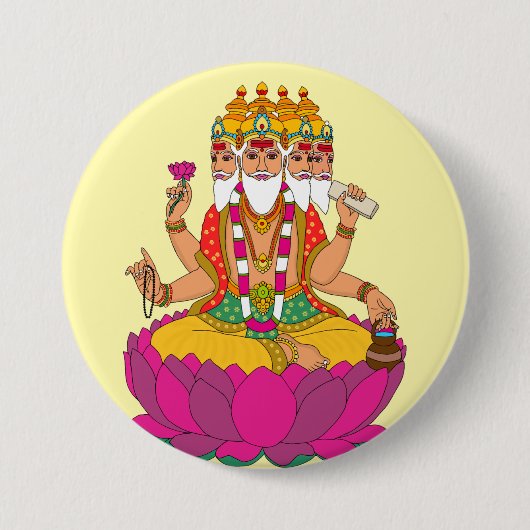 Lord Brahma-knop Ronde Button 7,6 Cm (Voorkant)