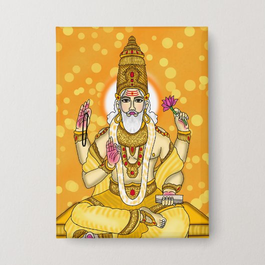 Lord Brihaspati Dev Knop Button (Voorkant)