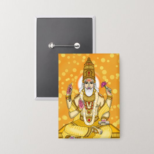 Lord Brihaspati Dev Knop Button (Voorkant / Achterkant)