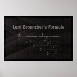 Lord Brouncker's Pi Formule - Wiskunde Poster