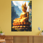 Lord Buddha of the Golden Land Canvas Afdruk (Insitu (Woonkamer))