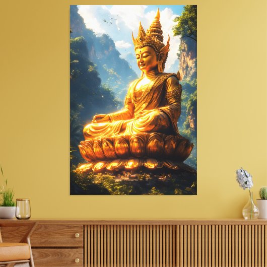 Lord Buddha of the Golden Land Canvas Afdruk (Insitu (Woonkamer))
