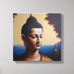 lord buddha oil schilderij canvas afdruk