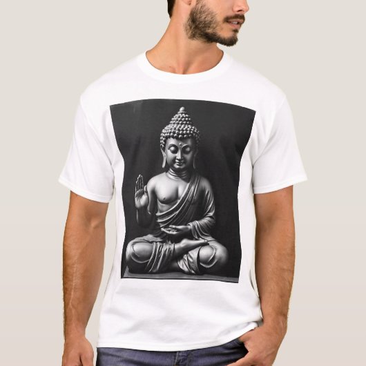Lord Buddha - Portret van houtskoolkunst T-shirt (Voorkant)