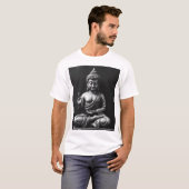 Lord Buddha - Portret van houtskoolkunst T-shirt (Voorkant volledig)