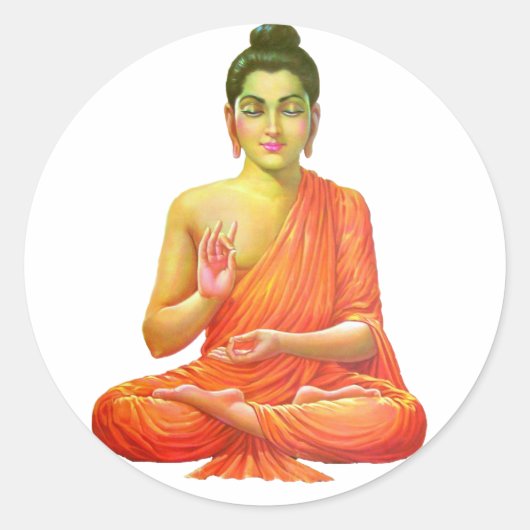 Lord Buddha Ronde Sticker (Voorkant)