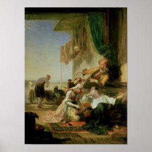 Lord Byron die zich in huis herstelt Poster