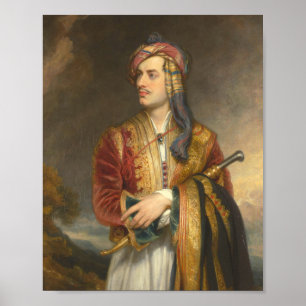 Lord Byron tijdens de Griekse oorlog in de Albanes Poster