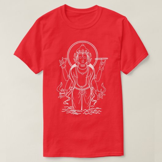 Lord Dhanvantari met gesloten ogen T-shirt (Design voorkant)