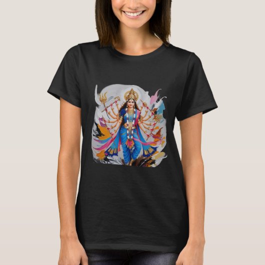 Lord Durga over kracht en kracht T-shirt (Voorkant)