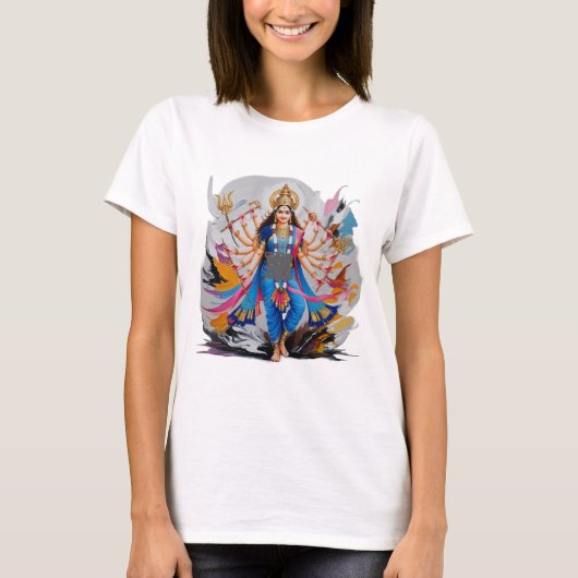 Lord Durga over kracht en kracht T-shirt (Voorkant)