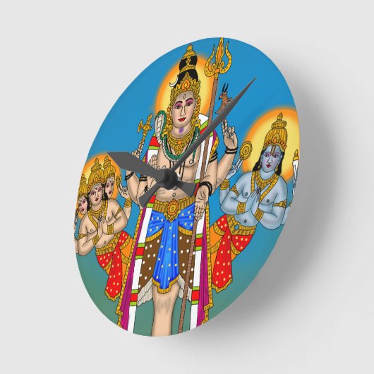 Lord Ekpada Shiva Clock Ronde Klok (Hoek)