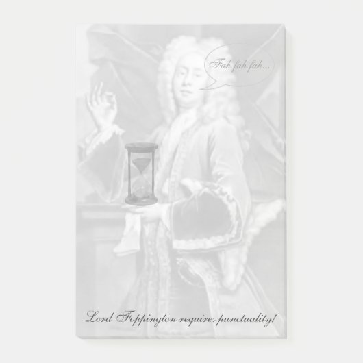 Lord F. vereist punctualiteit! Funny Perfectionism Post-it® Notes (Voorkant)